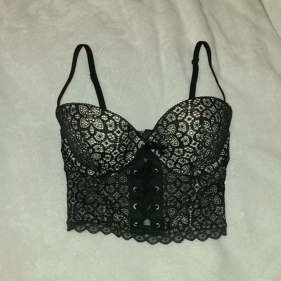 Victoria's Secret Other - Victoria's Secret Black Lace Corset Bra